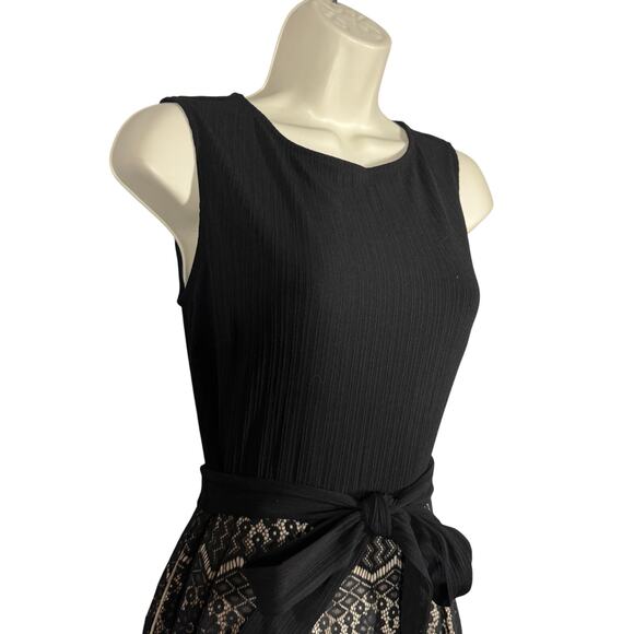 NEW! VFShow Lace Midi Dress Sleeveless Lace Midi Date Party Black Tie Waist - S - Picture 8 of 11